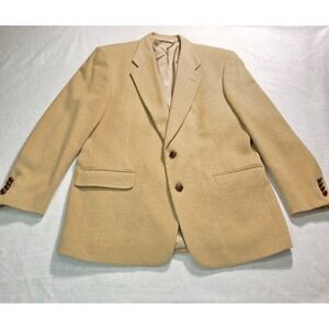 Evan Picone Blazer Men 43R Tan Camel Hair Vintage Sport Coat Two Button Younkers